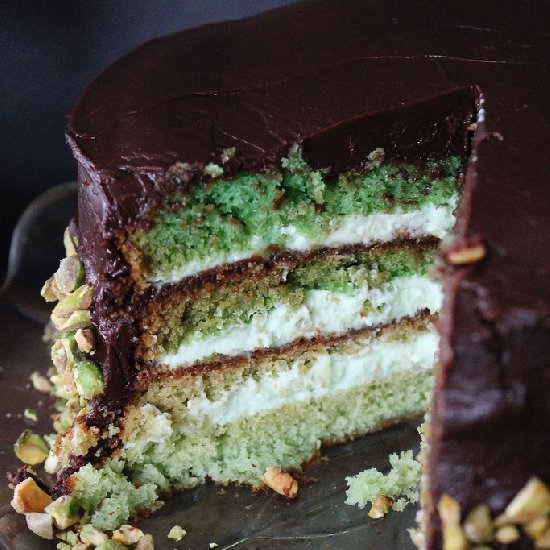 Pistachio Ganache Cake