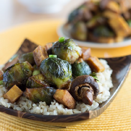 Sweet Sesame Roasted Brussels