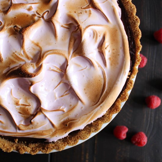 Raspberry Truffle S’mores Tart