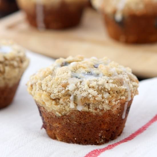 Oatmeal Flax Blueberry Muffins