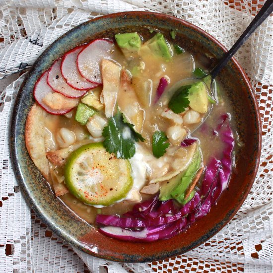 Tomatillo Chicken Pozole