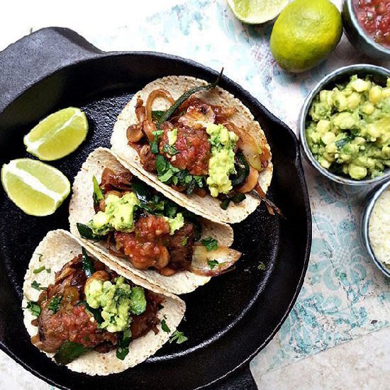 Wild Mushroom, Poblano, Steak Tacos