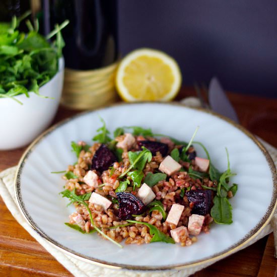 Farro, Beet, Arugula, and Ricotta