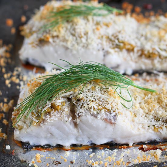 Hummus-Crusted Baked Fish