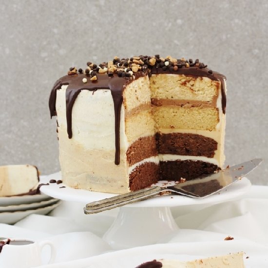 Triple Chocolate PB Ombre Cake