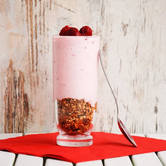 Breakfast Parfait with Raspberries