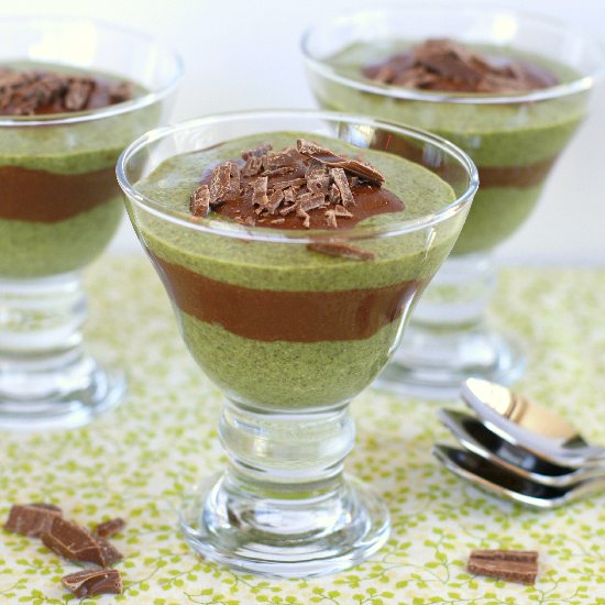 Matcha and Chocolate Chia Pudding