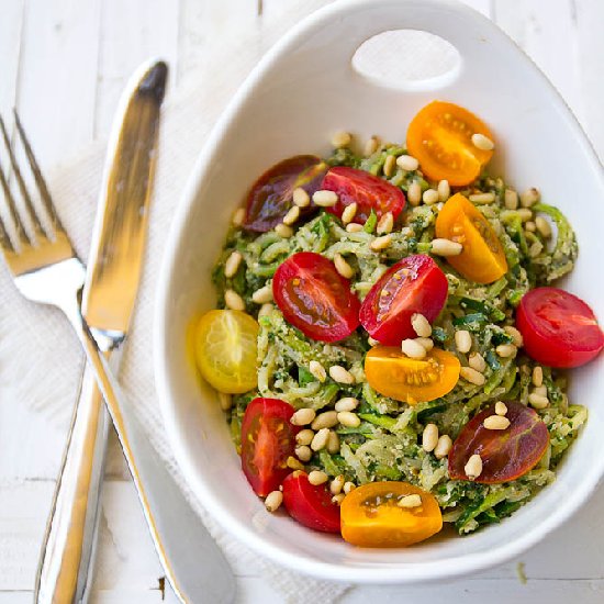 Zucchini Noodles with Spicy Pesto