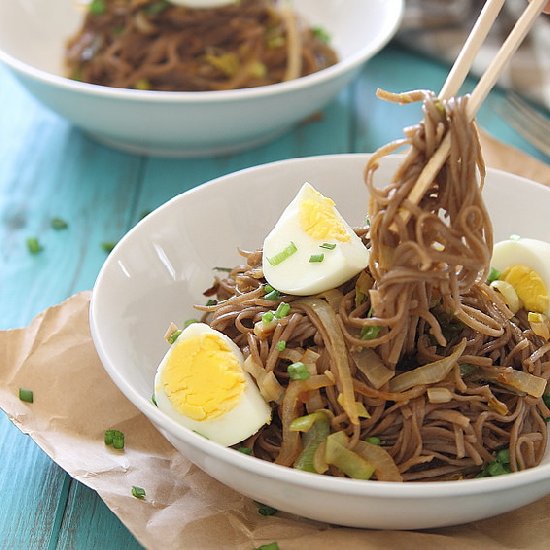 Soba Noodles with Leeks & Egg