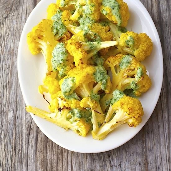 Cauliflower with Cilantro Pesto