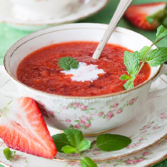 Spring Strawberry Tapioca Soup