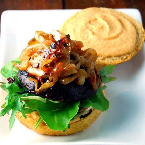 Beet Burger with Chipotle Hummus