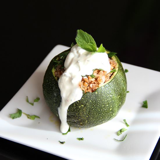 Tabouleh-Stuffed Globe Zucchini