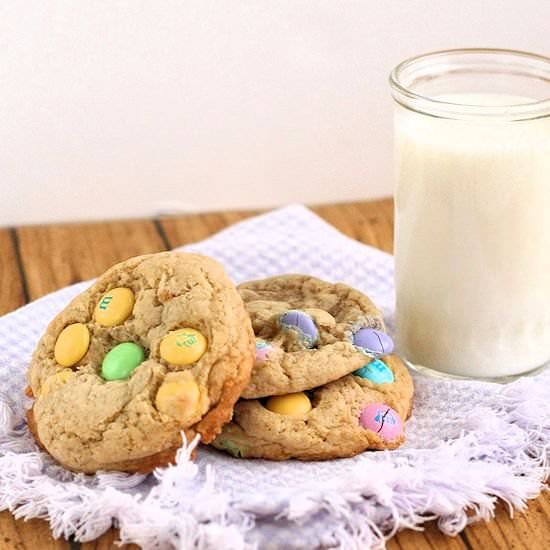 Big, Soft {Easter} M&M Cookies