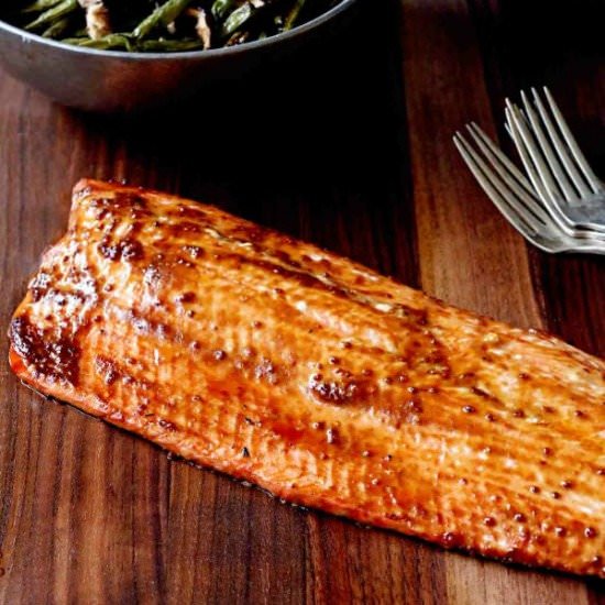 Miso Mustard Roasted Salmon