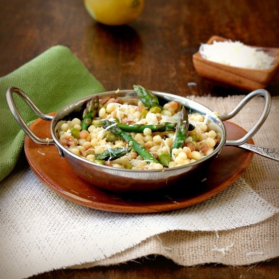 Fregola Sarda with Asparagus Lemon