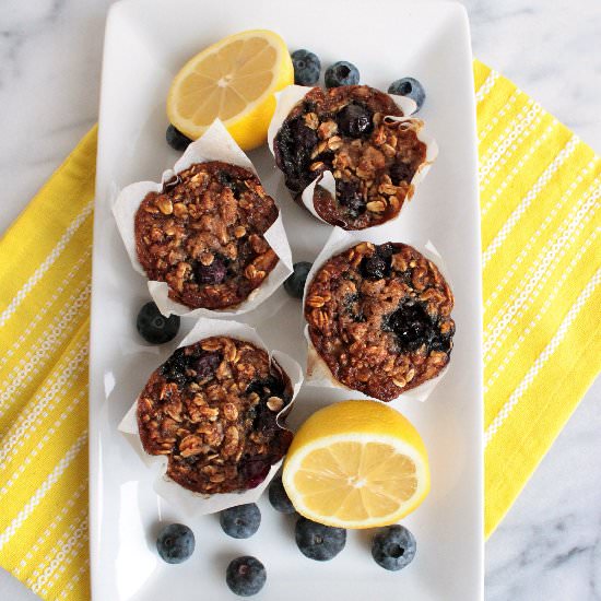 Blueberry Banana Oatmeal Muffins