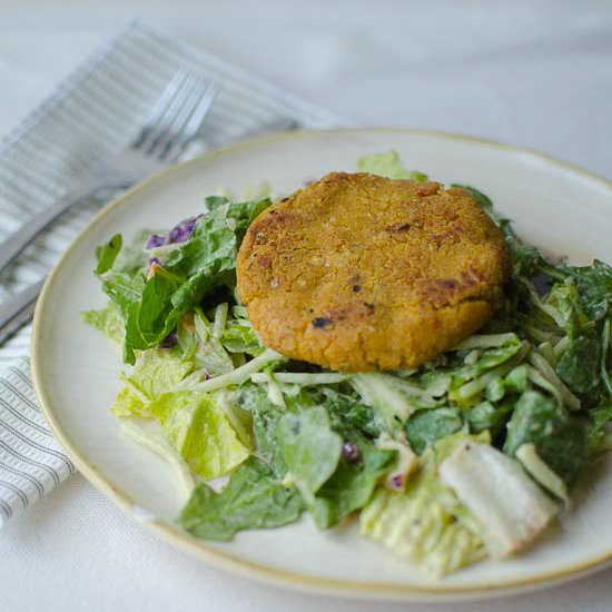 Falafel Salad with Hummus Dressing