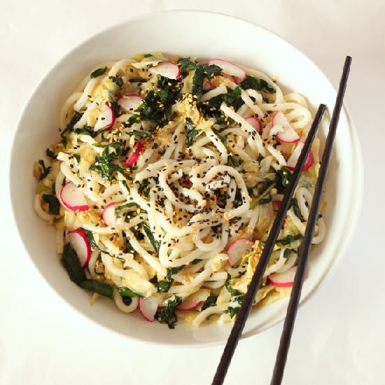 Wild Garlic Sesame Noodle Salad