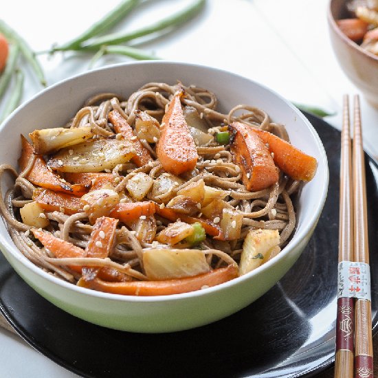 Caramelized Carrot and Fennel Soba