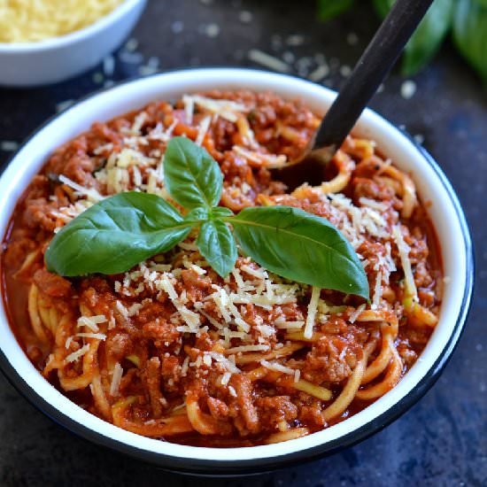 Zucchini Pasta with Quick Sauce