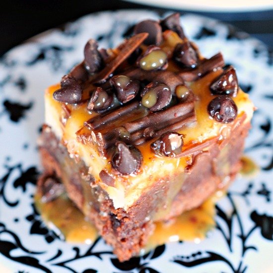 Turtle Cheesecake Brownies