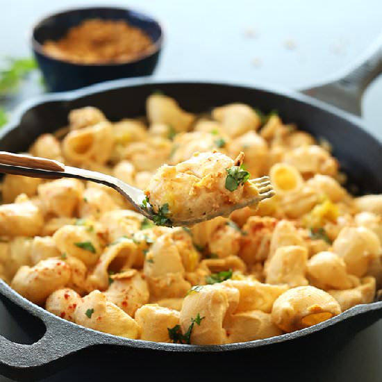 Vegan Green Chili Mac n Cheese