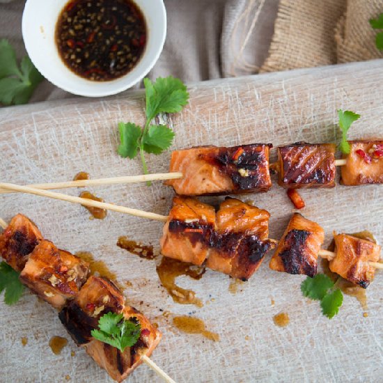 Teriyaki Salmon Skewers