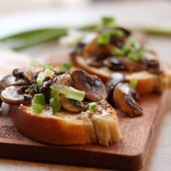 Mushroom & Goat Cheese Bruschetta