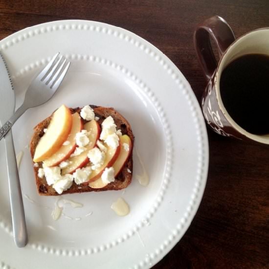 Apples on Cinnamon Raisin Bread