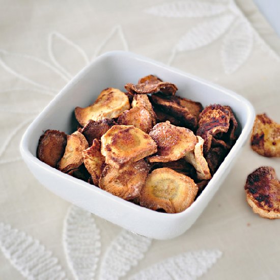 Maple Cinnamon Parsnip Chips