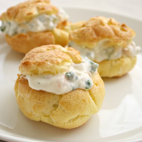 Cream Puffs with Shrimps