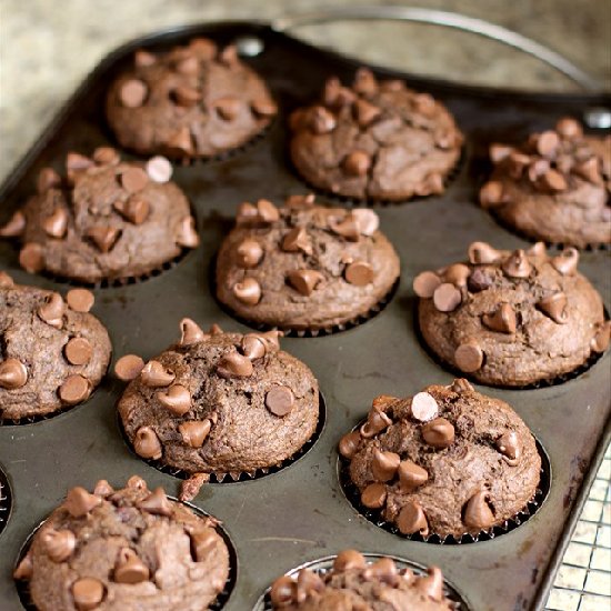 200 Calorie Double Fudge Muffins