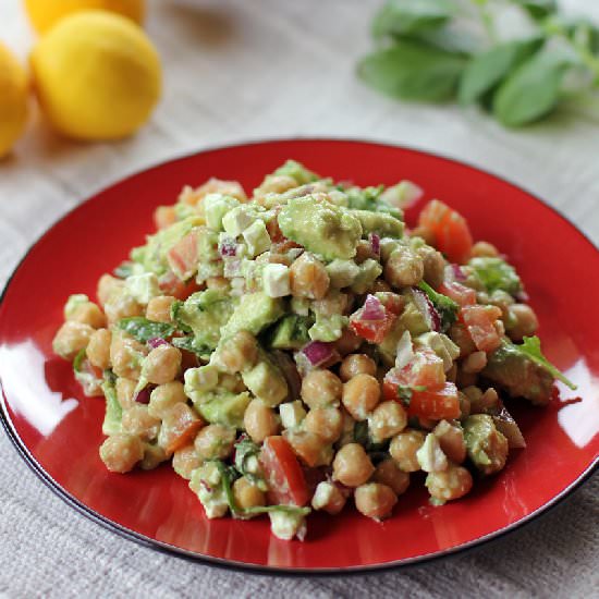 Chickpea, Feta and Avocado Salad