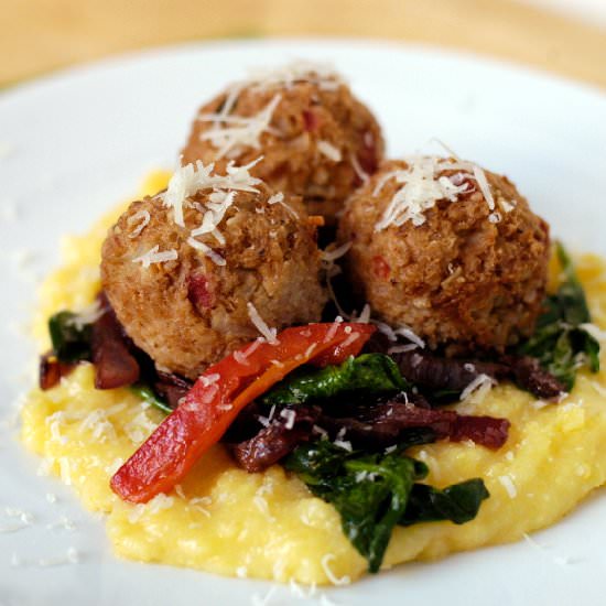 Cauliflower and red pepper balls