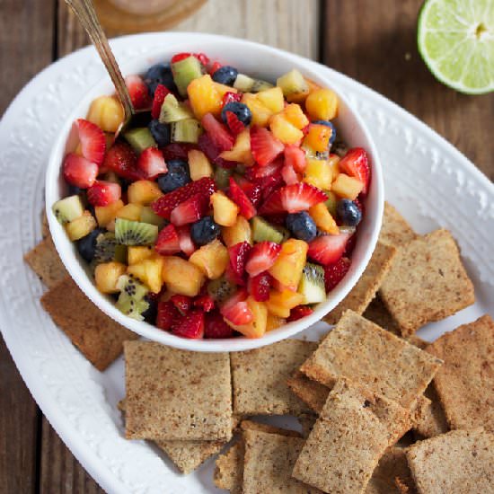 Honey Lime Fruit Salad + Crisps