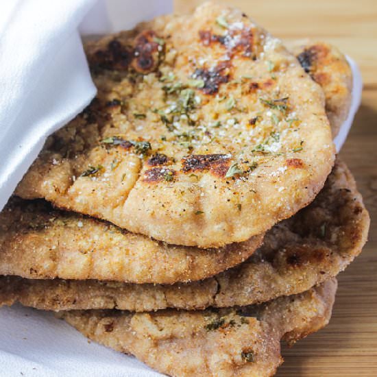 Whole Wheat Homemade Naan Bread