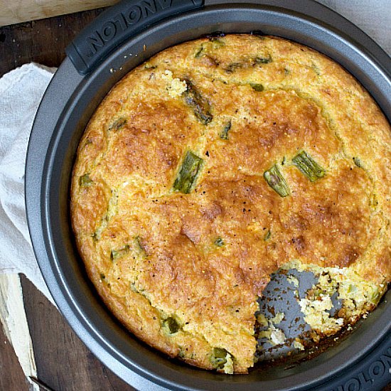 Asparagus goat cheese spoon bread