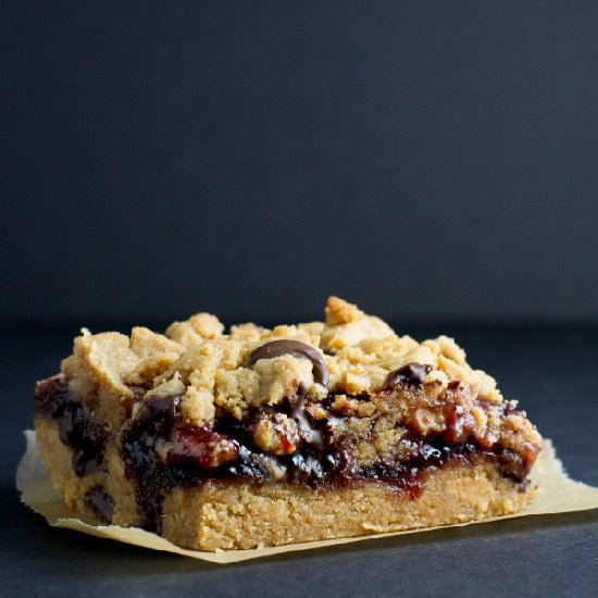 Chocolate Chip PB Jam Bars