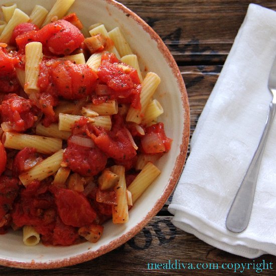 Quick Eggplant & Tomato Pasta