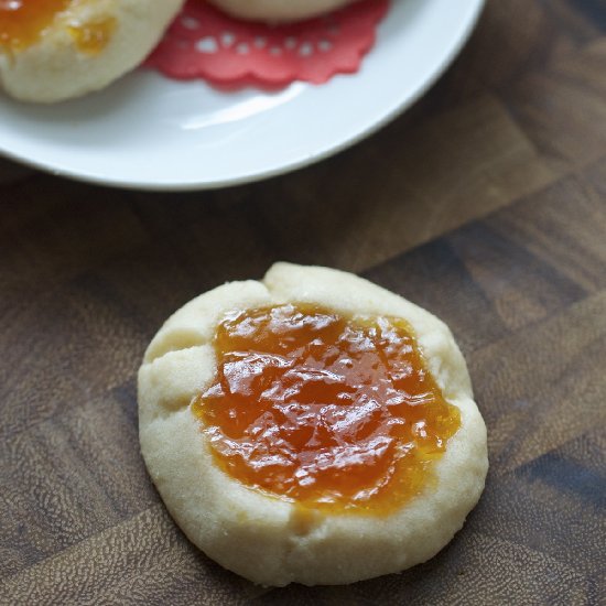 Apricot-Peach Thumbprint Cookies