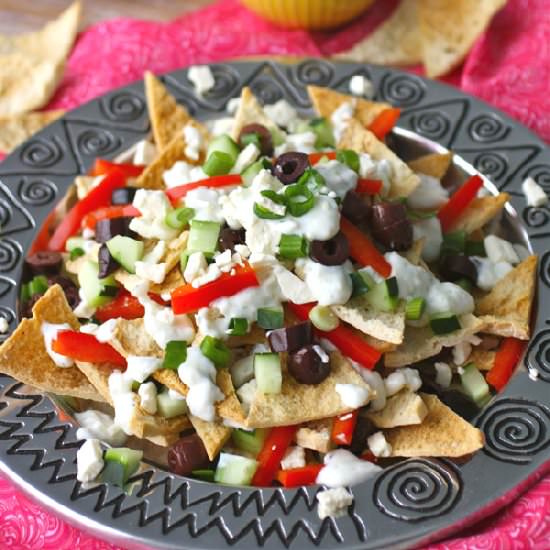 Game day Greek nachos