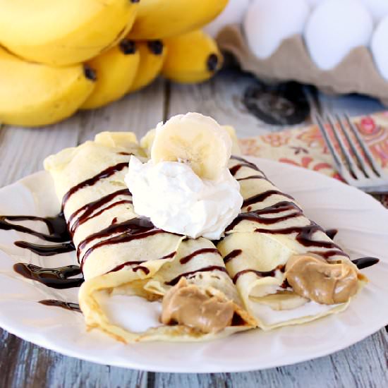 Banana Fluffernutter Crepes