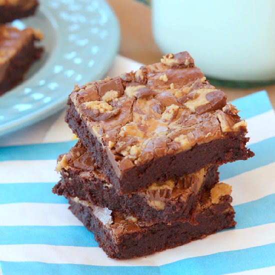 Flourless PB Cup Swirl Brownies