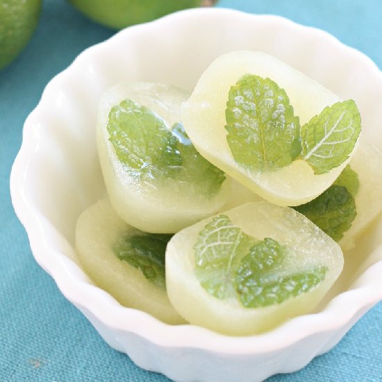 Lime and Mint Ice Cubes