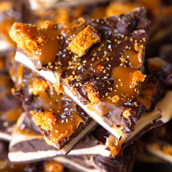 Cookie Butter & Salted Caramel Bark