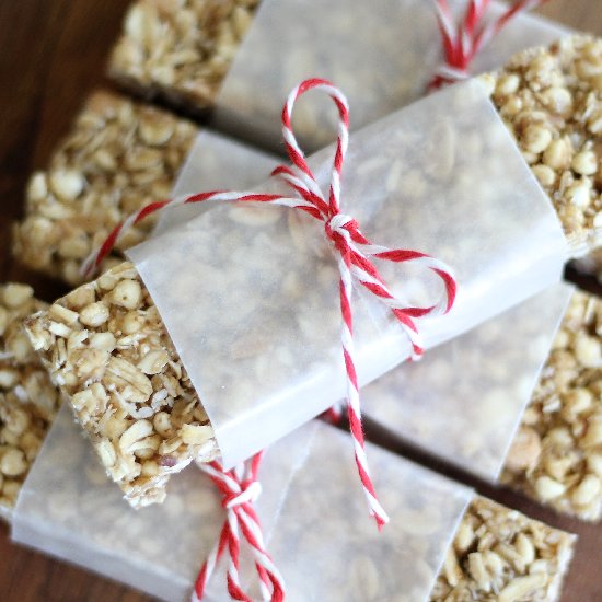 Chewy Peanut Butter Granola Bars GF