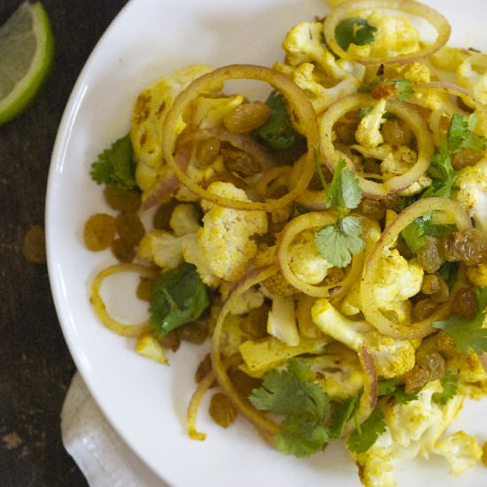 Curry-Scented Cauliflower & Raisins