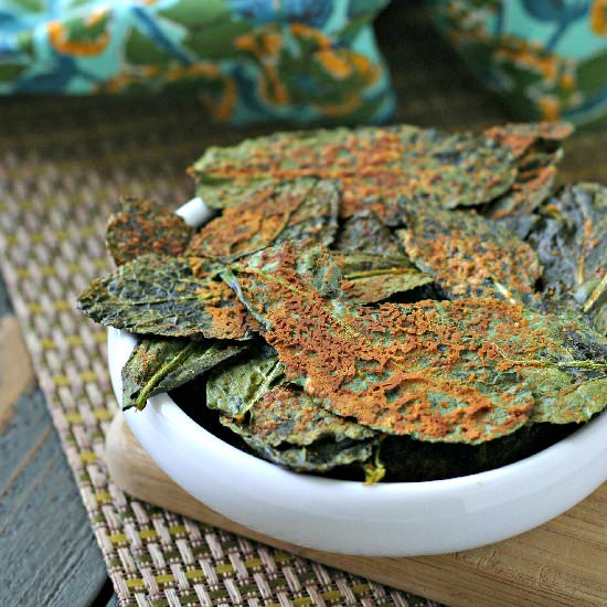 Vegan/Paleo Spicy Nacho Kale Chips