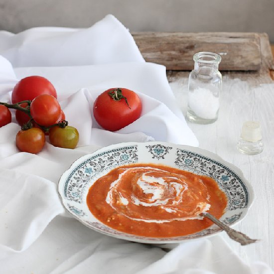 Tomato Soup with Orzo Pasta